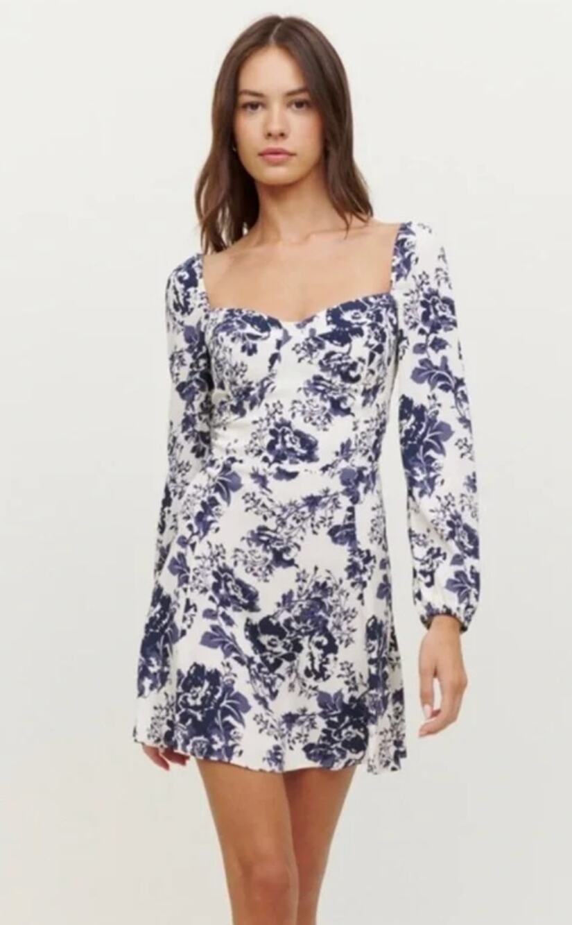 REFORMATION Floral Mochi Mini Dress in Madame Size 8